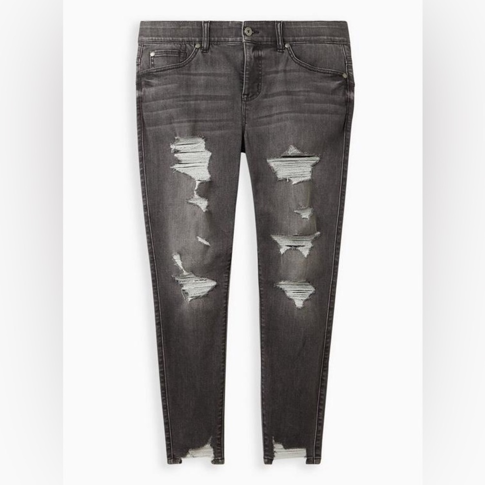 Torrid Bombshell Skinny Super Soft High-Rise Destructed Jean